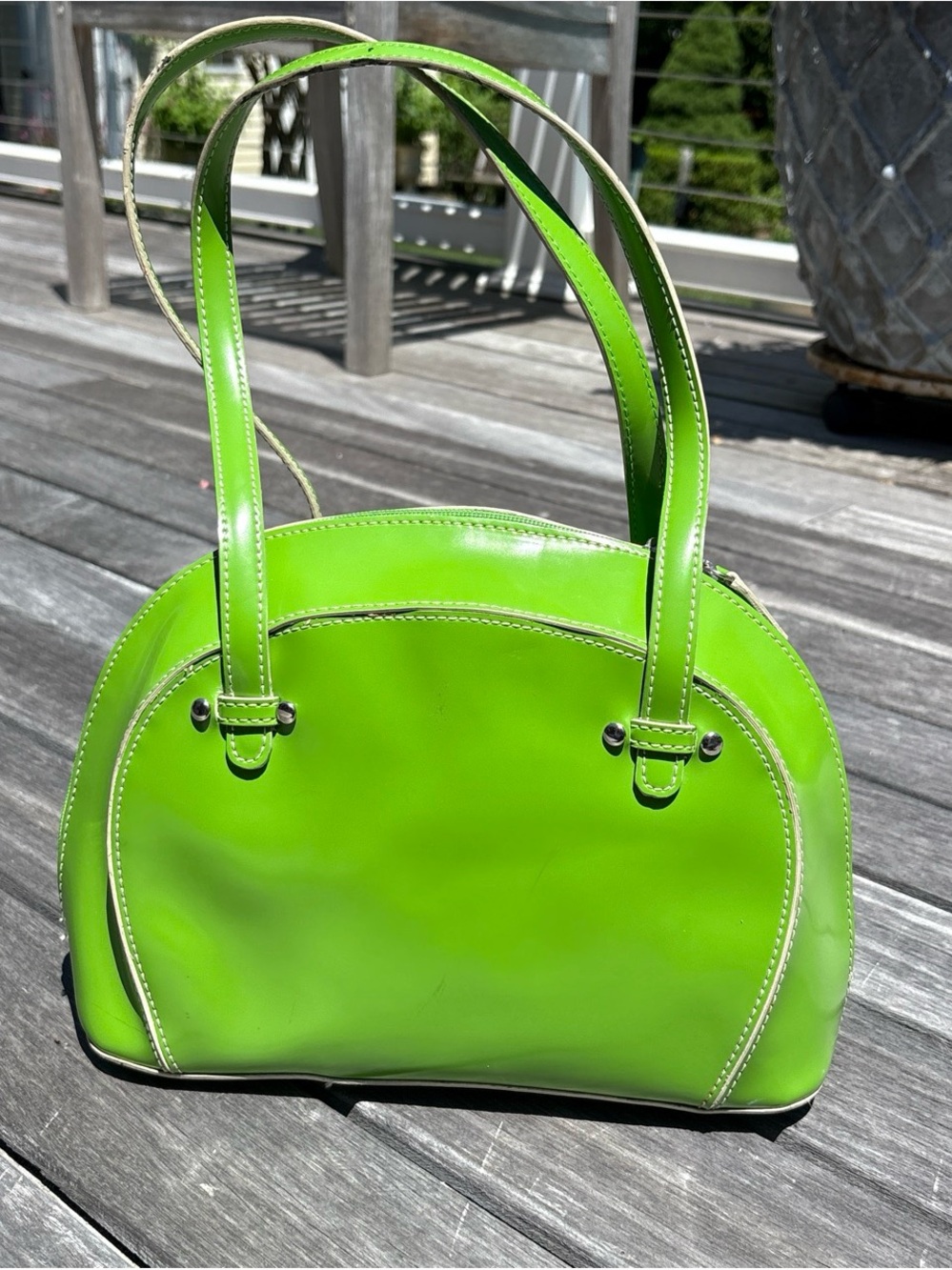 Bright Green Dome Tote Bag - Women